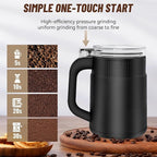 Electric Coffee and Spice Grinder with One-Touch Operation, Low Noise, Clear Lid, Electric Dry Grinder for Coffee Beans and Herbs