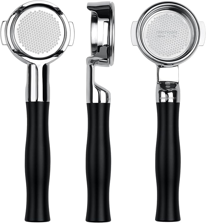 Normcore 58 mm Fit Breville Flat Naked Bottomless Portafilter with 18g Basket, Bottomless Portafilter with Black Anodized Aluminum Fits 58mm Breville Machines