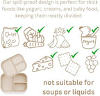 Ali+Oli Silicone Bento Box (Coconut) Lunch Box for Kids, Toddlers, Preschoolers & Adults | BPA-Free and Spill-Proof | Ideal for School, and On-the-Go Meals| Perfect for Lunch, Snacks, and Meals