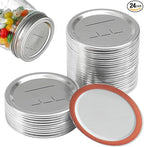 24-Pack 70 MM Regular Mouth Canning Jar Lids - Food Grade Metal Mason Jar Lids, Airtight Leak-Proof Seal Lids Regular Mouth, Fits Ball and Kerr Jars for Home Canning