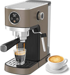VEGETA Coffee Machine, 1350W Espresso Machine with Milk Frother, 20 Bar Coffee Espresso Machine for Cappuccino, Latte, Brown