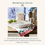 MACKENZIE-CHILDS Enamel Square Baking Pan for Oven, Square Oven Pan, 8", Pink-and-White Rosy Check