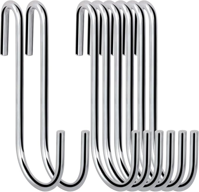30 Pack 3 Inch S Hooks Heavy Duty Pan Pot Holder Rack Hooks Hanging Hangers S Shaped Hooks for Kitchenware Pots Utensils Clothes Bags Towels Plants