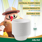 JOLLY CHEF Compostable Disposable Paper Bowl [16 oz] Heavy Duty Soup Containers [150 Pack] Biodegradable Bagasse Hot Cold Food Eco-Friendly Sugarcane Microwavable Bowls for Salad Dessert Milk Cereals