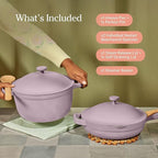 Our Place Cookware Duo - 7-Piece Set Including the Always Pan, Perfect Pot and Spatulas | Multifunctional, Toxin-Free Nonstick | Heat Safe up to 450°F | Oven, Stove, Induction Compatible | Char