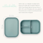 Leak Proof Bento Box Food-Grade Silicone Bento, BPA, Phthalate, Lead, & PVC Free - Bento Lunch Box for Daycare, Kids, & Adults - Leak Resistant Sets With Lids Snack Box Container (Grey)