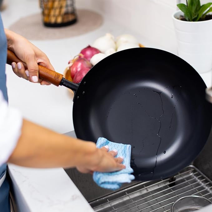 JOYCE CHEN Classic Series 12-Inch Ceramic Nonstick Carbon Steel Stir Fry Pan