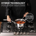 DELUXE Hybrid Ceramic Nonstick 5.4-Quart Dutch Oven with Tempered Glass Lid, Dishwasher Oven Safe, Induction Ready, PFOA Free Compatible with All Cooktops