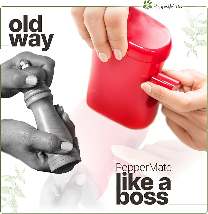 PepperMate Traditional Pepper Grinder Mill - Manual, High-Efficiency Salt and Pepper Grinder Set - Durable, Adjustable Coarseness Pepper Mill Grinder - Easy to Use(Aqua)