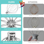 Wire Whip for KitchenAid Stand Mixer, airkitrep KN256 Stainless Steel Whisk Attachment, 6 Wire Whip Attachment Fits for Kitchen Aid 5-6 Quart Bowl-Lift Mixer, KP26, KD26, Pro 6500 Series Mixer