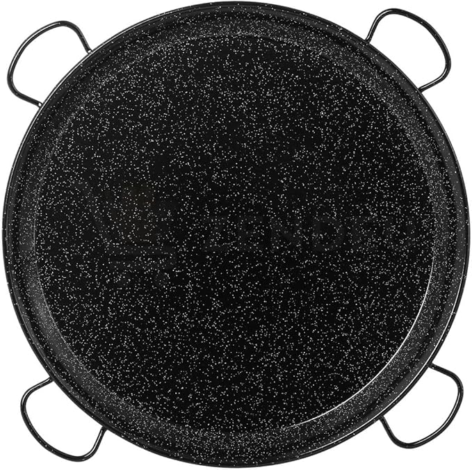 Enameled Paella Pan (Carbon Steel, 32 in - 80 cm (40 Servings) (4 hangers))