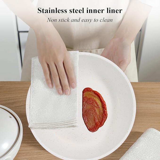 Chafing Dishes for Buffet 4 Pack, 5QT Food Warmers with Maifanite-Coated Pans, Stainless Steel Chafer Set for Parties, Wedding, Birthday, Catering, Church Events