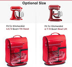BAGSPRITE Stand Mixer Cover with Applicance Slider for KitchenAid 6/7/8 Quart Bowl Lift Mixers – Kitchen Appliance Dust Cover with Pockets for Kitchen Aid Accessories and Attachments