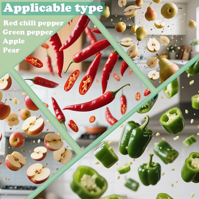 Pepper Seed Corer Remover,2 in 1 Seed Corer Extractor,Bell and Chili Pepper Coring Remover Tool,Fruit Pits Tools Kitchen for Apple and Pear,Vegetable Coring,Easy Gadgets,Kitchen Gadgets