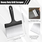 Grill Scraper, Griddle Scraper, Food Scraper with Handle for Blackstone Grill Accessories,Outdoor Barbecue Tools,Stainless Steel Scraper for Blackstone, Flat Top Grill Cleaning, Easy to Remove Stain