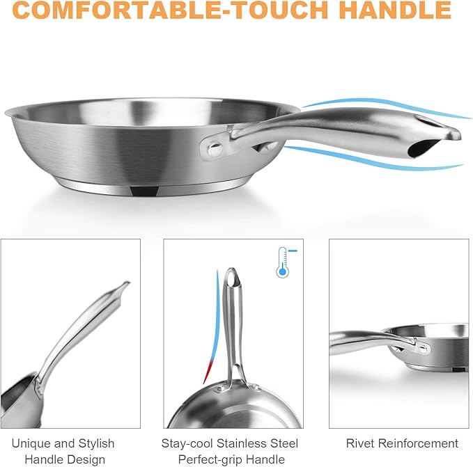 Duxtop Professional Stainless Steel Pots and Pans Set, 18-Piece Induction Cookware Set, Saucepan with Pour Spout and Strainer Lid, Impact-Bonded Technology