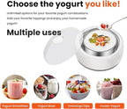 Yogurt Maker with Adjustable Time Control,Automatic Digital Yoghurt Maker Machine with 5 glass Jars&1.2L Stainless Steel Inner Pot for Home Organic Yogurt,Natto and Rice Wine