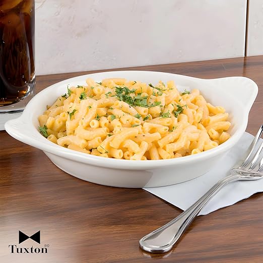 Tuxton China BEN-1102 Shirred Egg, 11 oz., 8-1/8" x 6-5/8" x 1-1/4" H, Round, Microwave and Dishwasher Safe, Oven Proof, Fully Vitrified, Ceramic, DuraTux, Pack of 12