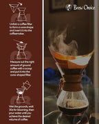 200ct Pre-folded Unbleached Cone Coffee Filters, Upgraded 30% Natural Thicker Paper for Pure Taste, Compatible with Pour-Over Coffee Makers