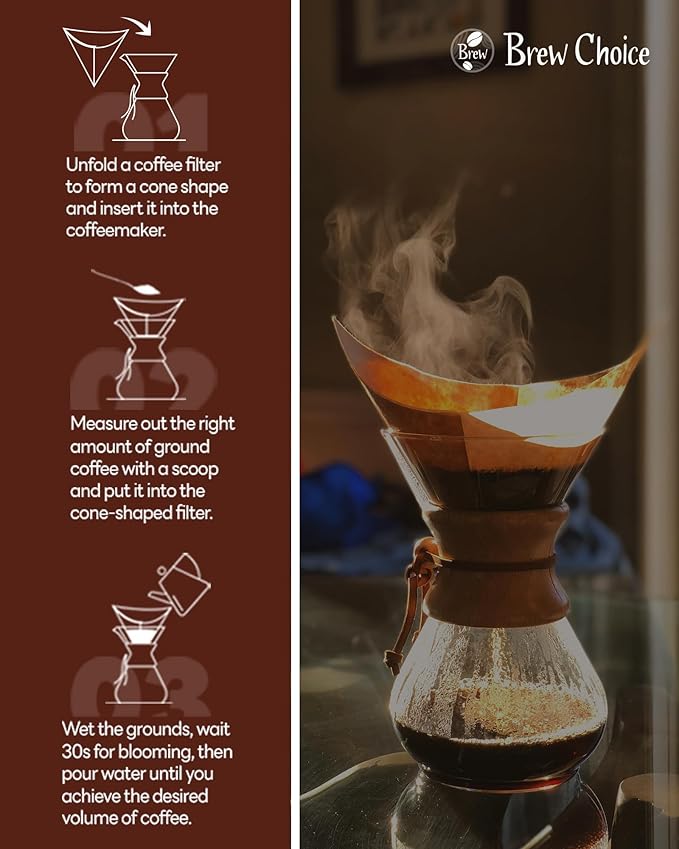 Pre-folded Natural Unbleached Coffee Filters - 100 Count, Compatible with Pour-Over Coffee Makers