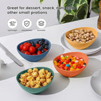 Wheat Straw Small Bowls Set of 4 - Unbreakable Snack Bowl, Dessert Bowl, 10 OZ Plastic Bowls Reusable, Microwave and Dishwasher Safe for Kitchen (Multicolor)