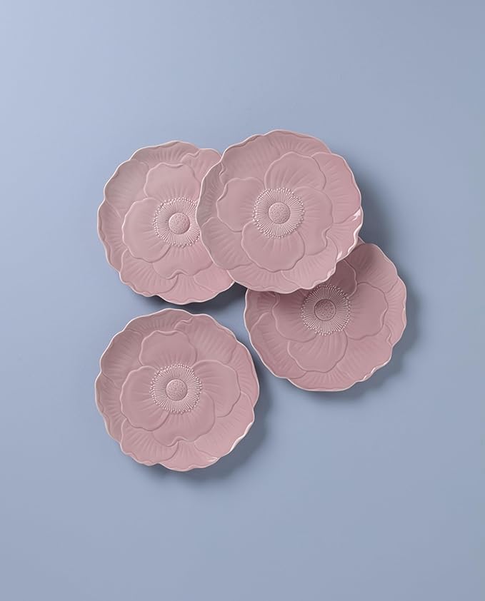 Lenox 897768 Butterfly Meadow Floral Accent Plates, Pink, Set of 4