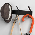 VAEHOLD Coat Hooks Wall Hook for Hanging Clothes Robes Towels Hats Heavy Duty Coat Hanger Coat Rack Wall Mount with 3 Hooks - Black