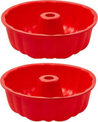 silicone bundt cake pan, silicone Cake Molds, Bakeware Non Stick 10 inch bundt Pan for Jello,Gelatin,cake, Silicone Baking Molds for Cakes, Round Baking Pan (2 packs)