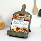 MyGift Recipe Book Holder, Vintage Gray Wood Cutting Board Style Cookbook Holder, Wooden Book Stands for Display