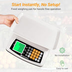 66lb/30kg Commercial Digital Kitchen Scale with Price Computing, LCD Display, KG/LB Conversion, for Food, Baking, Cooking, Meat, Includes Adapter