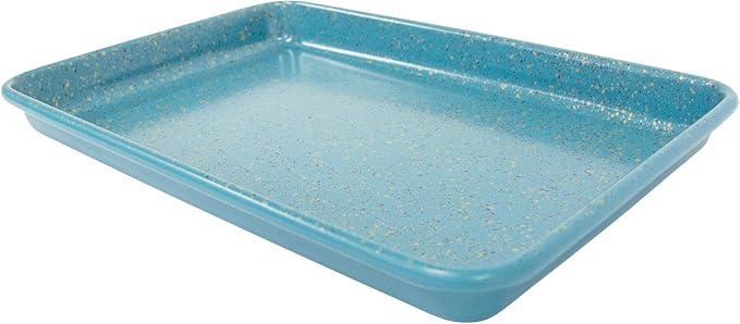casaWare 9.75 x 6.62 x 0.75-Inch (Exterior) Toaster Oven Ultimate Series Commercial Weight Ceramic Non-Stick Coating Baking Pan (Blue Granite)