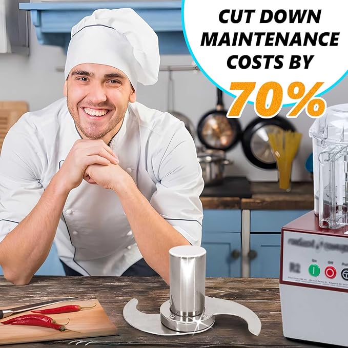 27055 Smooth Blade for Robot Coupe R101 R2, R2N, R2B, R2U, R301, R401 Commercial Food Processors with Modular Blades, Stainless Steel Body Never Breaks or Leaks