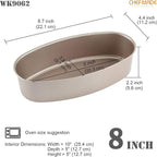CHEFMADE Ellipse Cheese Cake Pan, 8-Inch Non-Stick Oval Cake Bread and Meat Bakeware for Oven and Instant Pot Baking (Champagne Gold)