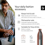 LARS NYSØM Stainless Steel Insulated XL Water Bottle 12 oz 17 oz 25 oz 34 oz 51 oz | Insulated Thermo Flask for Hot and Cold Beverages | Leakproof Drinking Bottle (Brick Red, XL 50.7 oz)