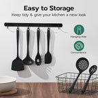 Cooking Utensils Set of 6, Onader Black Silicone Kitchen Cooking Utensils Set for Nonstick Cookware, Non Toxic & Dishwasher Safe