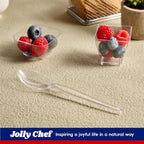 JOLLY CHEF [300 Count] Clear Plastic Spoons, Heavy Duty Disposable Spoons Utensils, Clear Plastic Silverware Bulk for Party, Birthday, Wedding