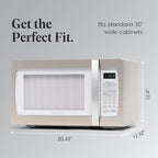 Farberware Countertop Microwave 1100 Watts, 1.3 cu ft - Smart Sensor Microwave Oven With LED Lighting and Child Lock - Perfect for Apartments and Dorms - Easy Clean Retro White, Platinum