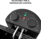 Kenmore Electric Deep Fryer - Grease & Odor Filtration, Simple Temperature Control, Eléctrica Freidoras For Home Use, 3 Baskets For Frying French Fries, Chicken Wing, 4 Liter Capacity Stainless Steel