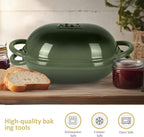 Dutch Oven for Bread Baking – Premium Cast Iron Pot with Lid – Perfect for Sourdough, Artisan Loaves & No-Knead Bread – 2 QT / 1.9L (Enameled, Round, Oven & Stovetop Safe), Green