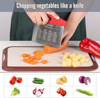 Ourokhome Dough Pastry Bench Cutter Scraper, Stainless Steel Pizza Cutter for Kitchen Baking, Dishwasher Safe, Anti-Wear Laser-Engraved Measuring Scale and Conversion Chart, 2 Pack, Red
