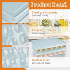 3 Pcs Deviled Egg Containers with Lid,72 Count Plastic Egg Holder and Deviled Egg Injector Piping Tool,Portable Storage Carrier Fridge Stackable Countertop Egg Platter for Easter Picnic Party