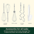 Cuisinart HM-90BCS Power Advantage Plus 9-Speed Handheld Mixer with Storage Case, Brushed Chrome