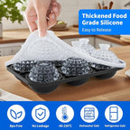 6 Chamber 1.83” 3D Crystal Round Ball Ice Cube Tray With Funnel,Large Circle Ice Molds Silicone Fun Shapes Whiskey Sphere Ice Tray,For Chilling Whiskey,Cocktails,Bourbon,Brandy and Beverages