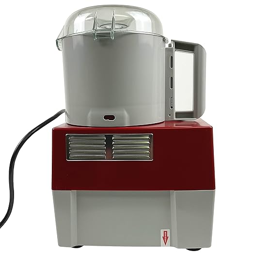 Robot Coupe R2B, Food Processor Cutter and Mixer, 3-Quart Polycarbonate Bowl, 1 HP, 120v, Gray/Red/Clear, Vertical Cutting, Pulse Control, Smooth "S" Blade, Commercial Kitchen Use