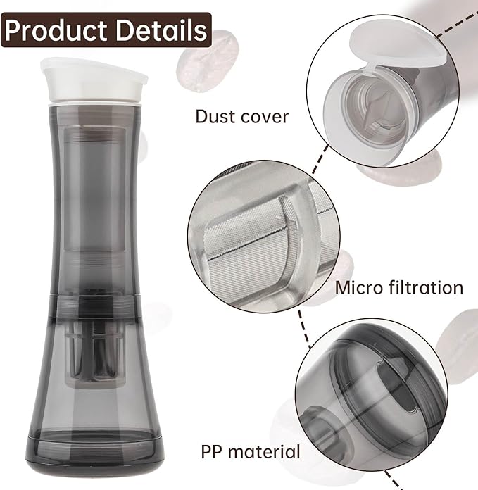 Portable Coffee Maker for Camping & Travel, Aeropress Coffee Maker, Manual Espresso Machine Coffee Press, Large Capacity Hand Brewed Coffee Pot, French Press Espresso Maker, Espresso Press Tool