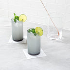 Restaurantware-Vetri 16 Ounce Tall Drinking Glasses, 24 Dishwashable Beverage Glasses - No-Lead, Elegant, Gray Glass Tumblers, Ideal For Water, Juice Beer, Cocktails, Liquor, Iced Tea, And More