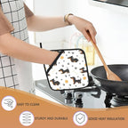 Funny Dachshund Pot Holders Set of 2 Heat Resistant Potholders,Fire Oven Hot Pads for Kitchen Cooking Baking Barbecue