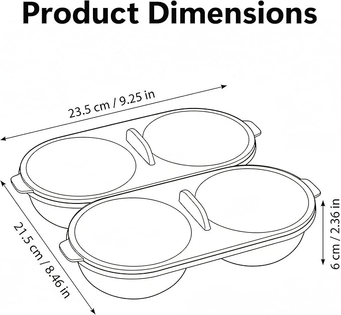 Li&Zhao Microwave Egg Poacher–4 Cavity Eggs Microwave Egg Cooker with Lid, Effortless to Cook and Clean, Perfect for Making Poached Eggs,Dishwasher Safe Double Layer Microwave Boiled Eggs