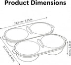 Li&Zhao Microwave Egg Poacher–4 Cavity Eggs Microwave Egg Cooker with Lid, Effortless to Cook and Clean, Perfect for Making Poached Eggs,Dishwasher Safe Double Layer Microwave Boiled Eggs