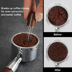 Espresso Accessories Kit 2-in-1 Coffee Distributor and Tamper Leveler, WDT Tool and Magnetic Dosing Funnel (54mm)